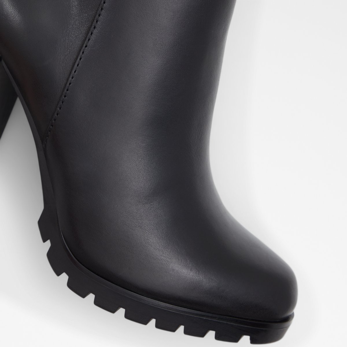 Doria Black Leather Smooth Women Ankle boots