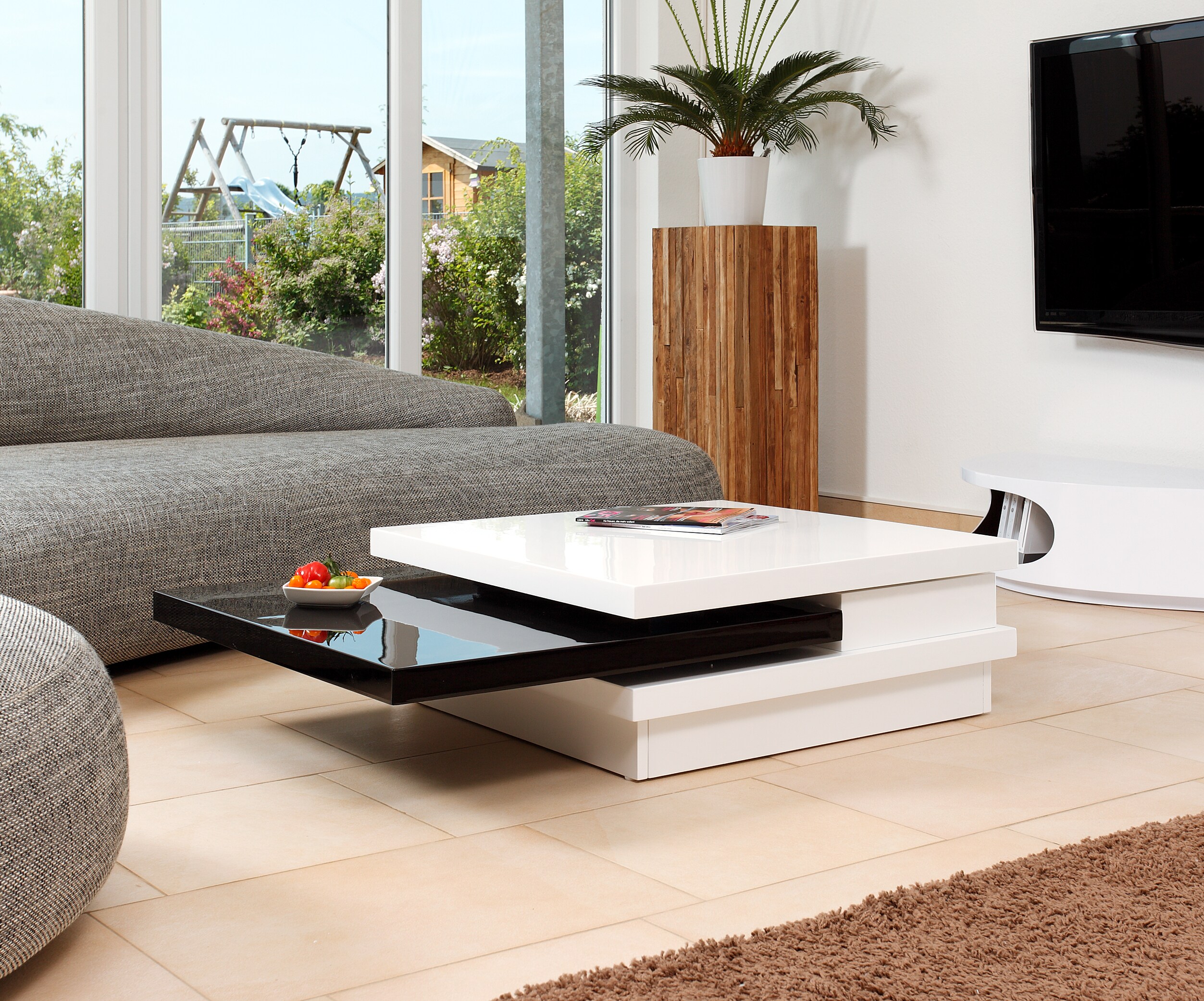 Couchtisch 120x80 hochglanz Beistelltisch Sofatisch Wohnzimmertisch Tisch weiß