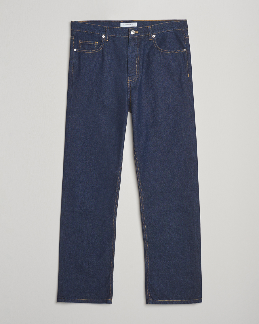 Maison Kitsuné Straight Fit Japanese Denim Jeans Indigo