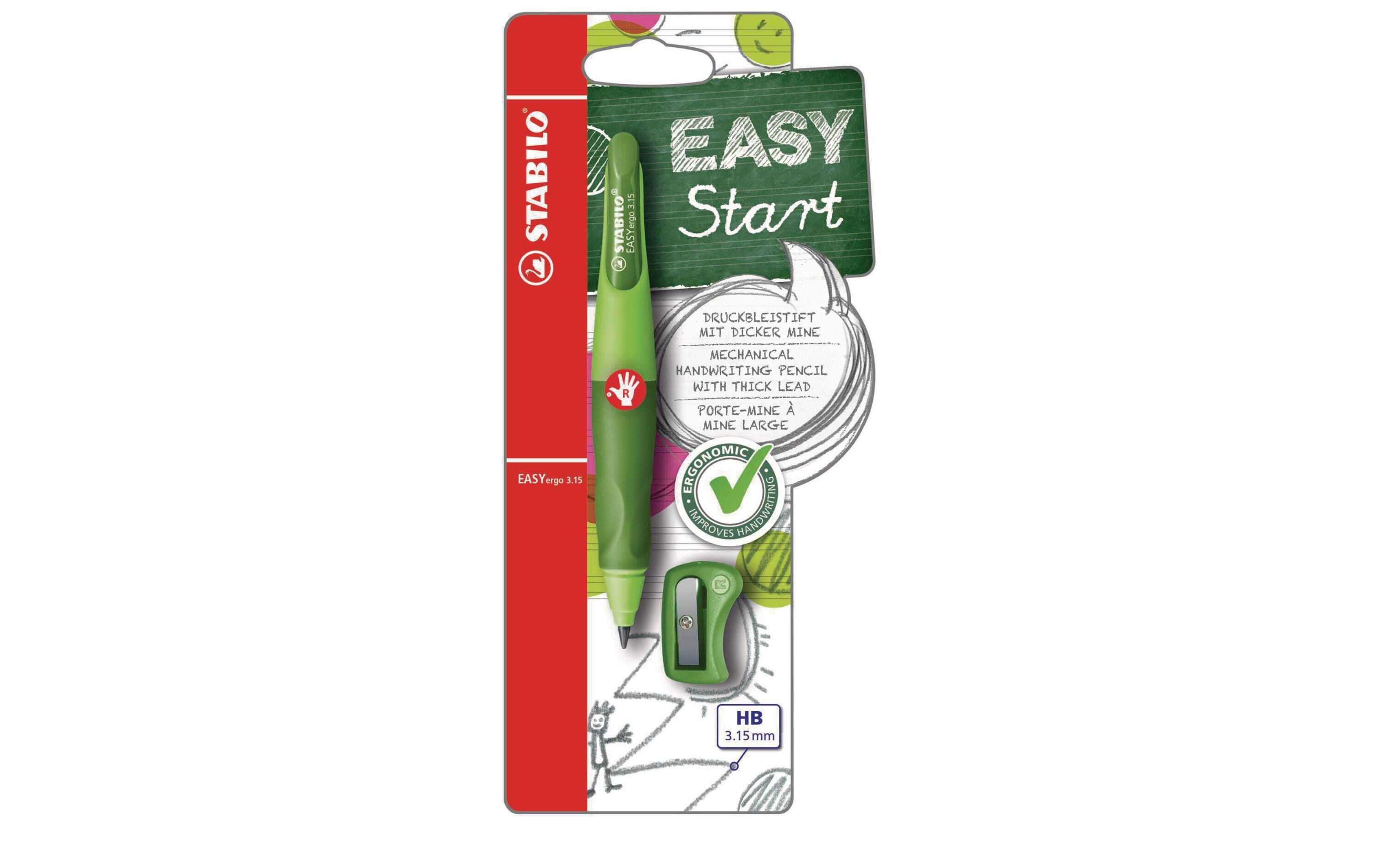 Minenbleistift EASYergo 3.15 Rechts, GrünErgonomischer Druckbleistift für Rechtshänder