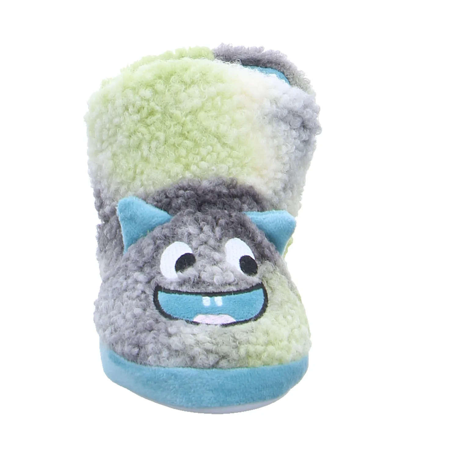 BECKER Kinder-Winterhausschuh Petrol Textil  warmer Hausschuh
