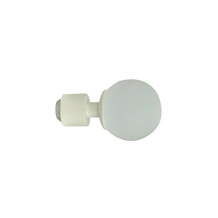 Embout boule pour barre à rideau GoodHome en verre 19 mm Anafi blanc