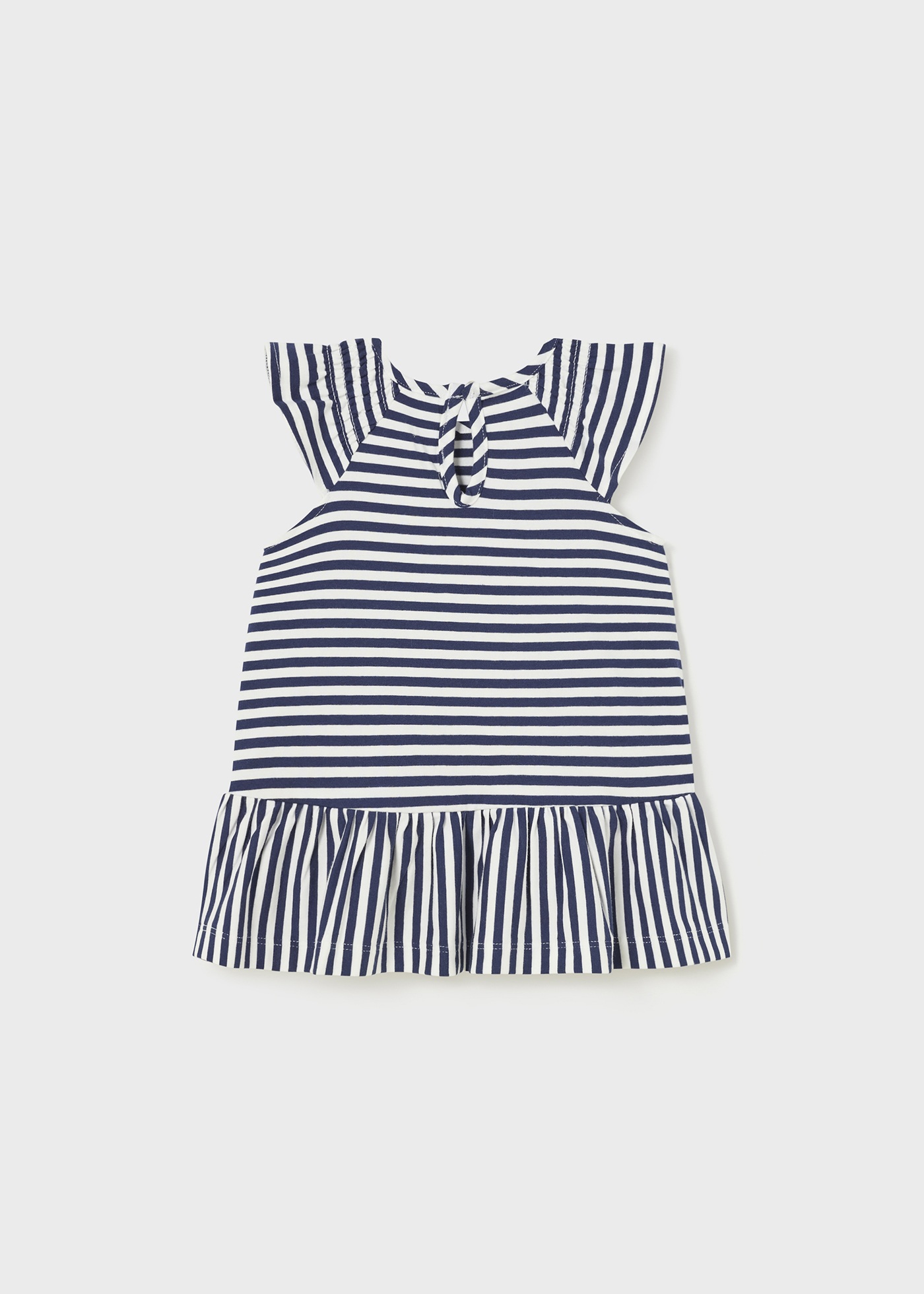 Vestido listrado de algodão sustentável para bebê