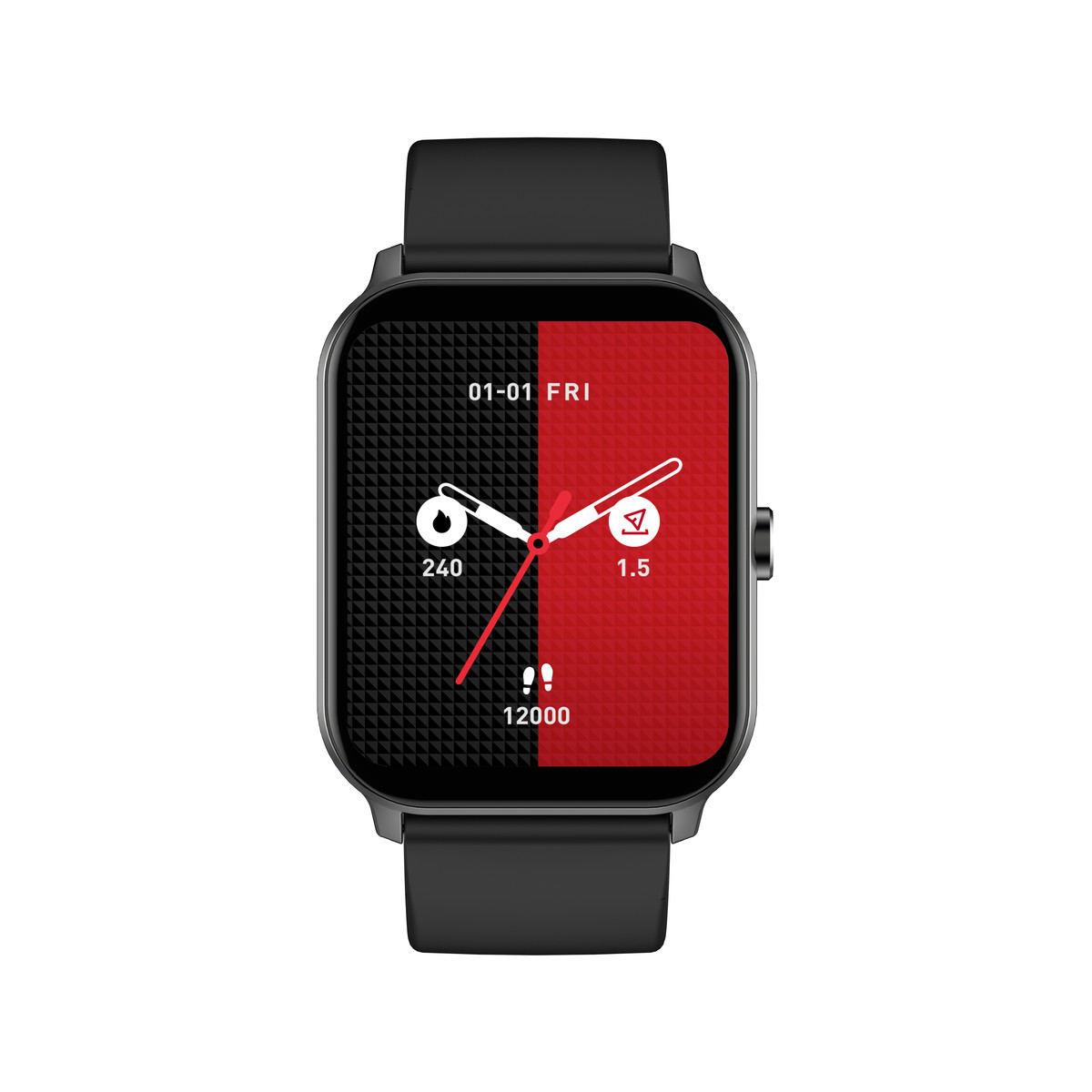 Montre SMARTY 2.0 team mixte connecté métal noir bracelet silicone noir