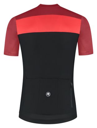Maillot Manches Courtes Vélo Rogelli Core Block Noir/Bordeaux/Rouge Homme