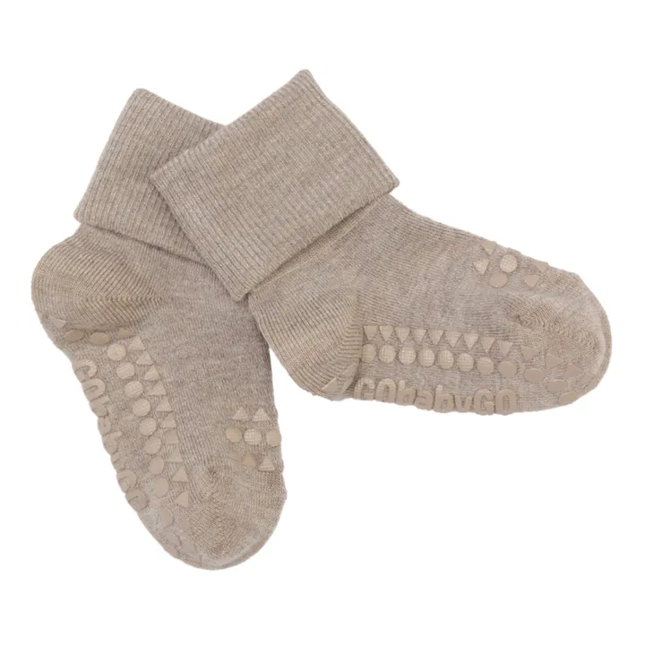 GOBABYGO Chaussettes Antidérapantes en Bambou | Beige
