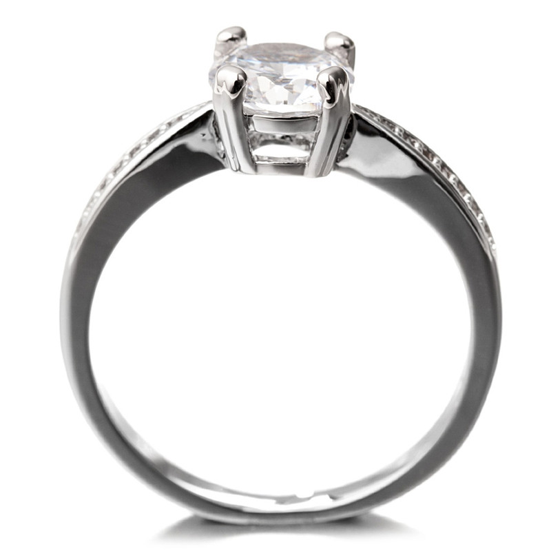 Bague Plaqué Rhodium et Cubic Zirconia Blanc