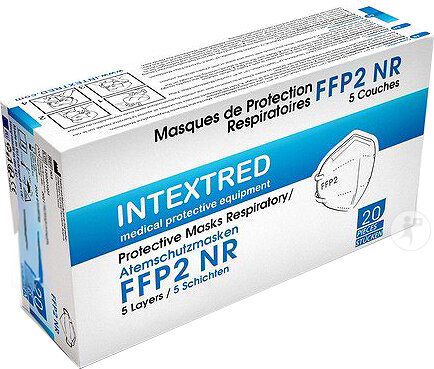 Intextred Masques De Protection FFP2 Auriculaire Blanc Boîte 20 Pièces