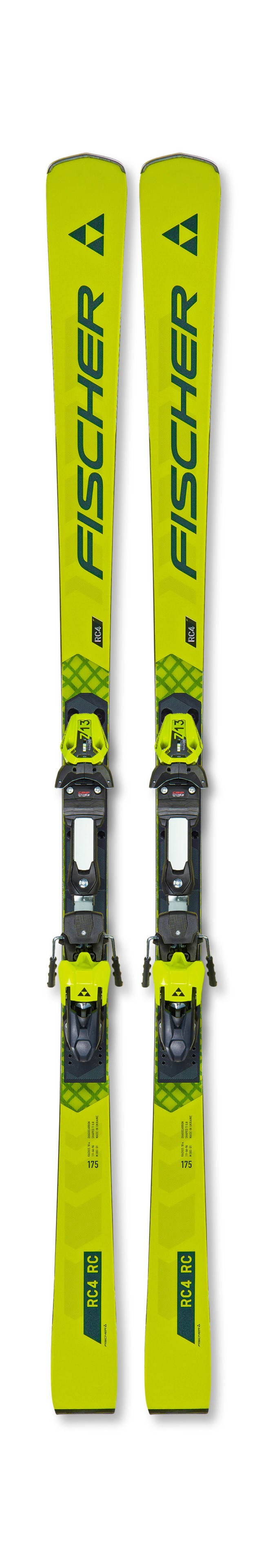 FISCHER RC4 Worldcup RC Pro M/O Plate Längenwahl   RC 4 Z13 FF GW Modell 2024  (Gelber Belag)