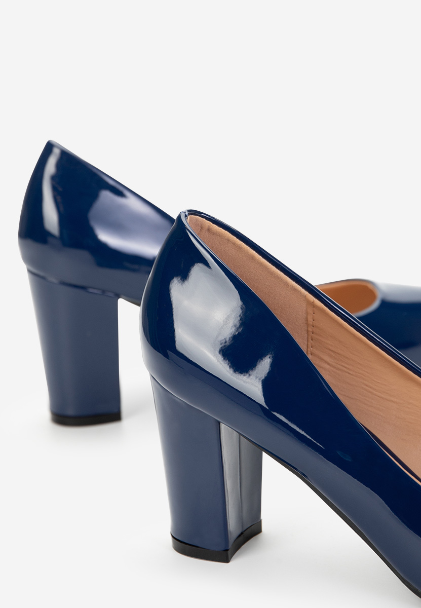 Chaussures vernies à talon bleus Chique V2
