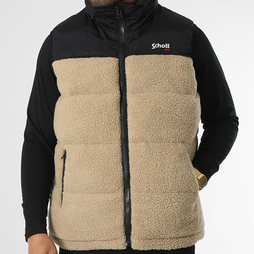 Doudoune Sherpa Capuche Sans Manches Utahsherpav Beige