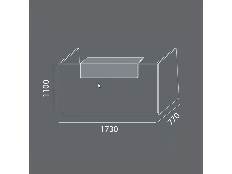 Reception Libra Komplet Fast 1730mm Hvid DPL