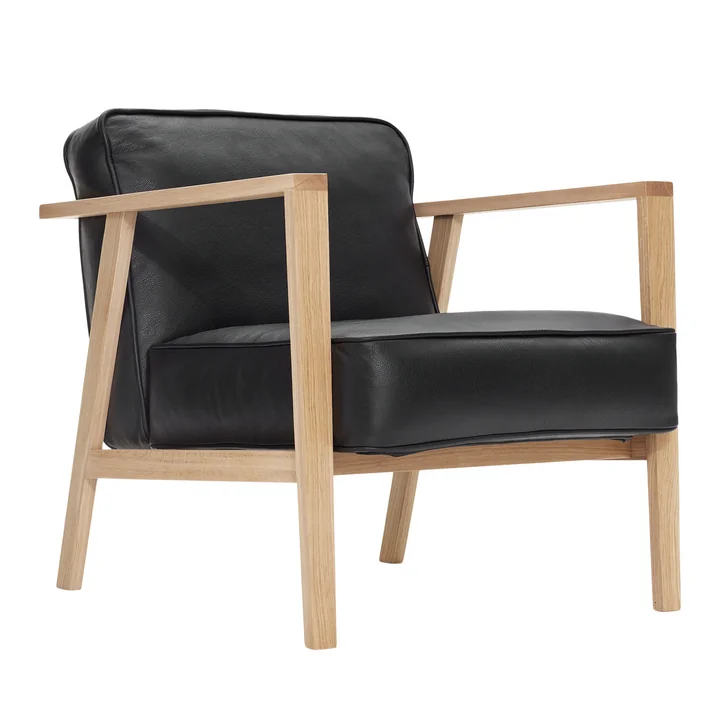 Andersen Furniture - LC1 Lounge Sessel, Eiche schwarz lackiert / Leder Sevilla schwarz 4001