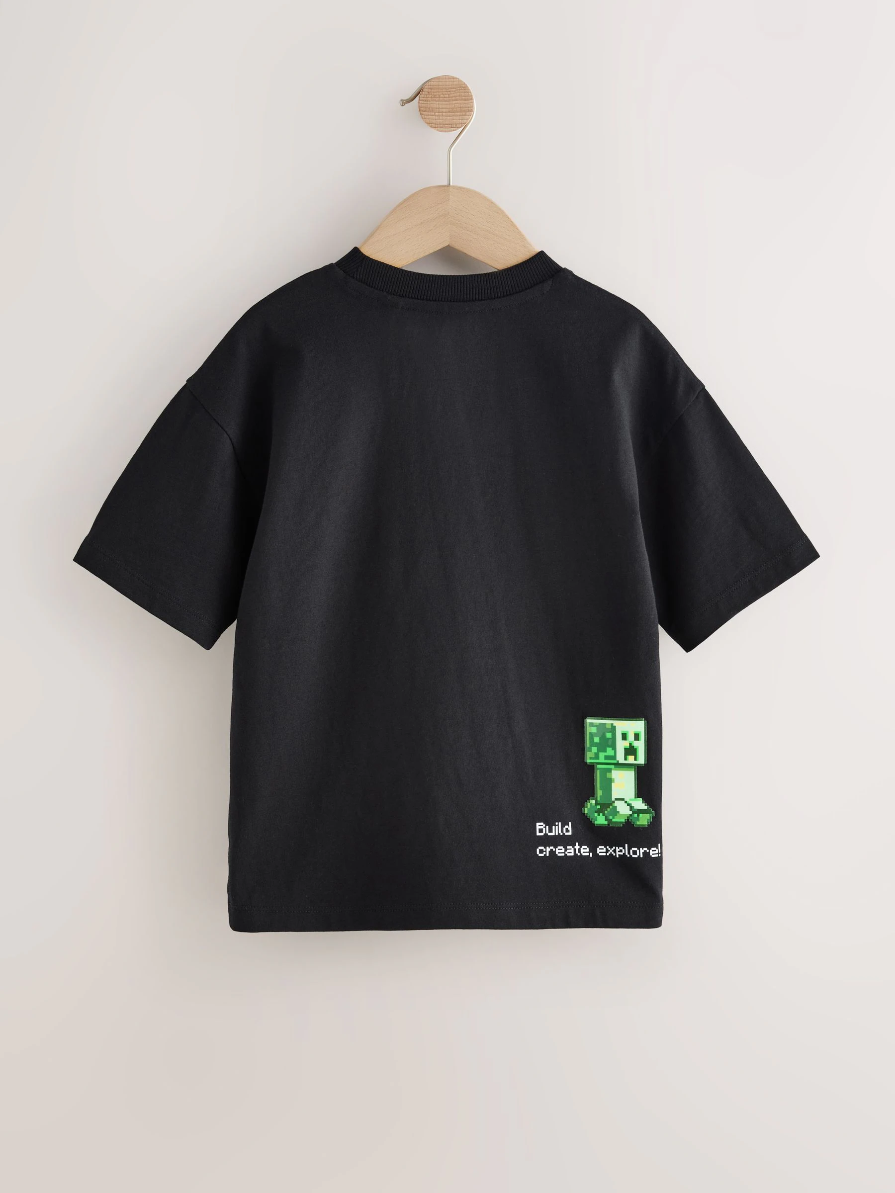 Zwarte Gel Print - Minecraft T-shirt (3-16jr)