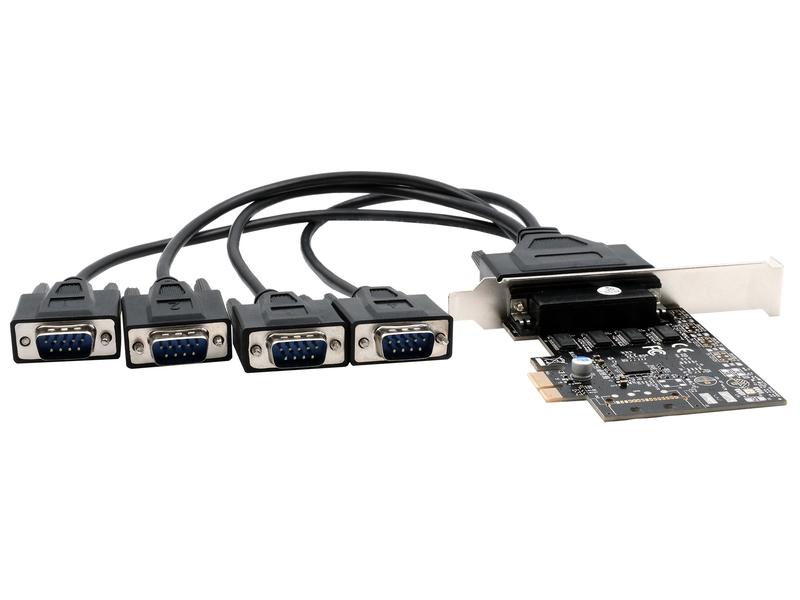 Exsys PCI-Express-Karte EX-46024 PCIe-Karte mit 4 seriellen RS-232-Anschlüssen