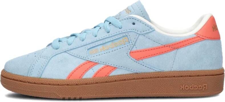 Reebok Classics Club C Grounds suède sneakers lichtblauw oranje