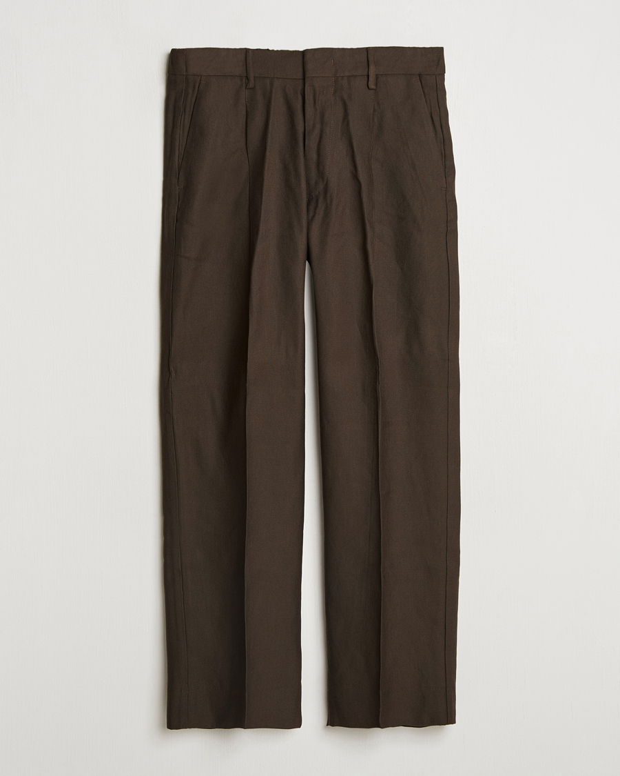 NN07 Kay Linen/Viscose Drawstring Trousers Demitasse Brown