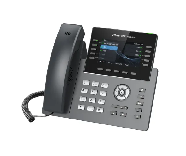 Grandstream GRP2615 - VoIP-telefon med opkalds-ID/opkald venter - IEEE 802.11a/b/g/n/ac (Wi-Fi) - 3-vejs opkaldskapacitet - SIP, RTCP, RTP, SRTP - med 6 linier - 4 linier