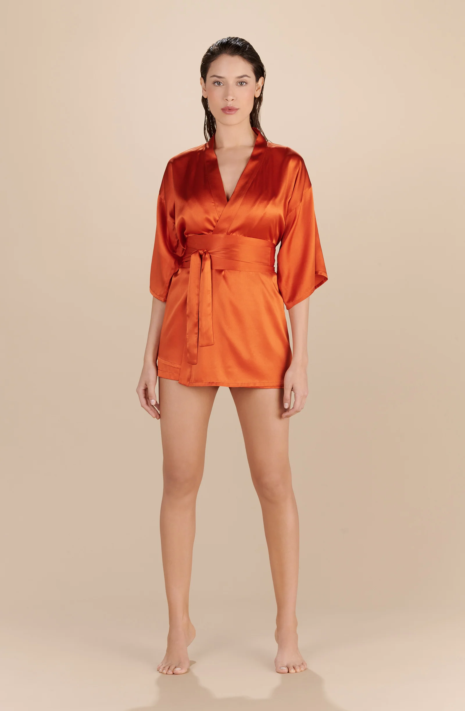 delila Kimono paprika en soie Paprika