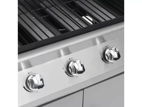 Barbecue à gaz 4+1 zones cuisson Noir et argenté Acier et inox