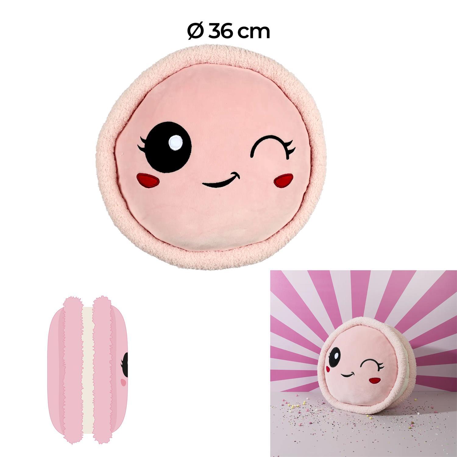 PELUCHE MACARON ROSE D.36CM KAWAII