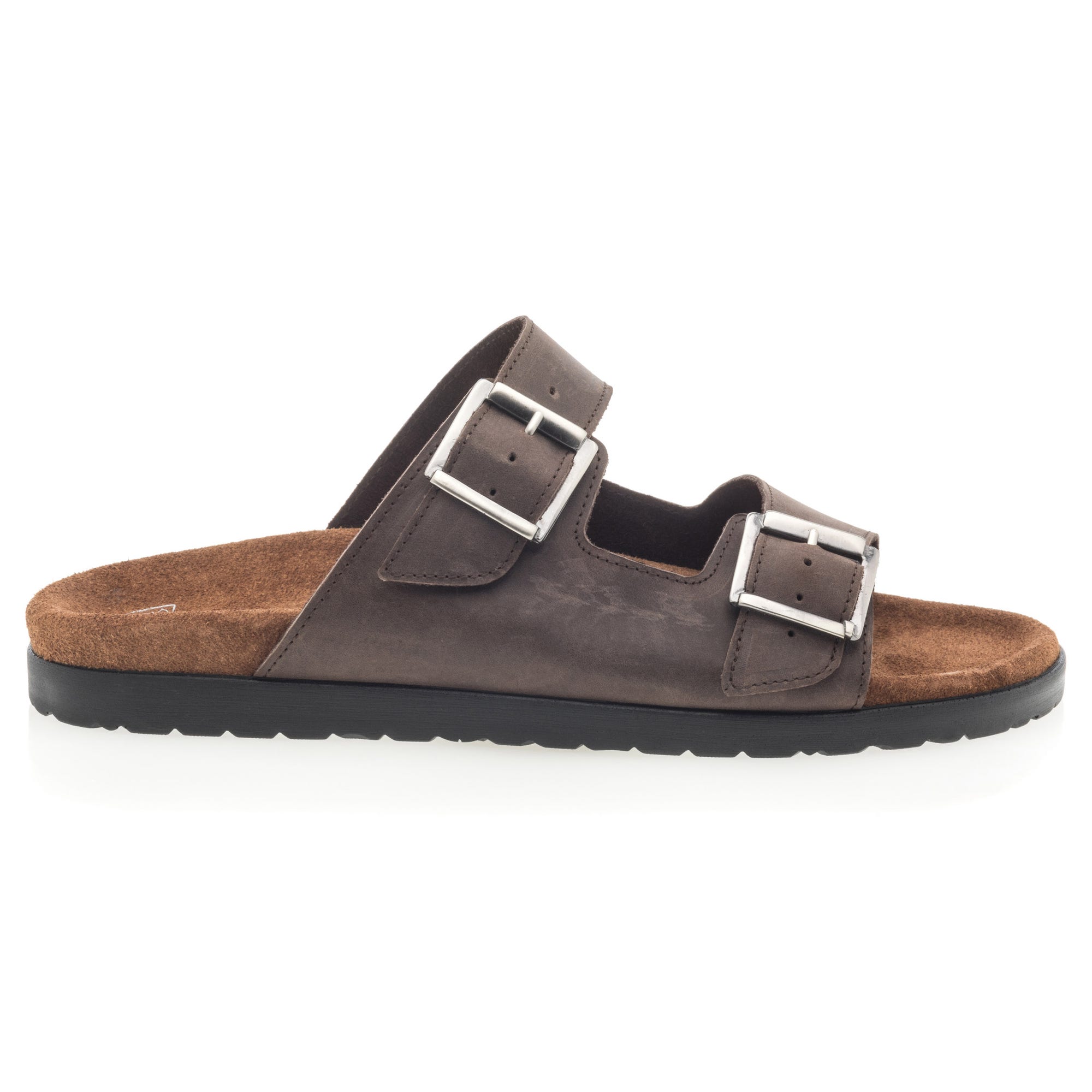 Mules Homme en cuir marron