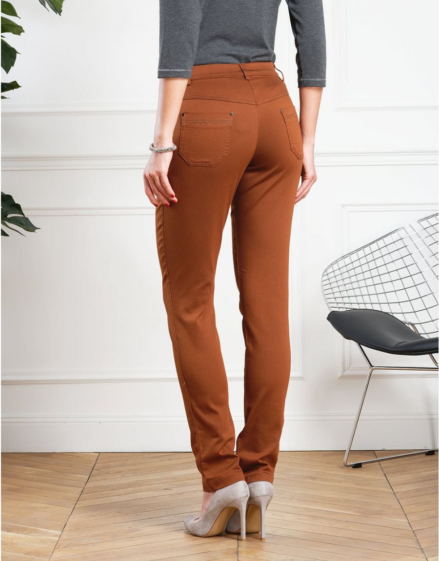 Pantalon stretch marron