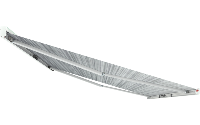 Fiamma F45eagle Markise mit Motor Gehäusefarbe Polar White Tuchfarbe Royal Grey