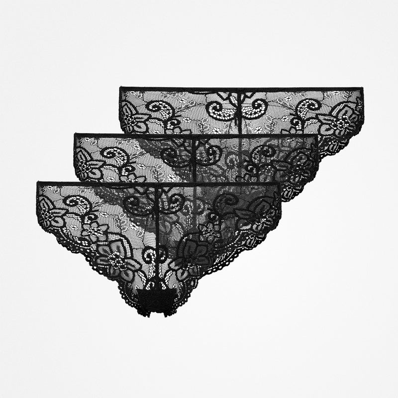 Brazilian Slips aus Spitze Schwarz