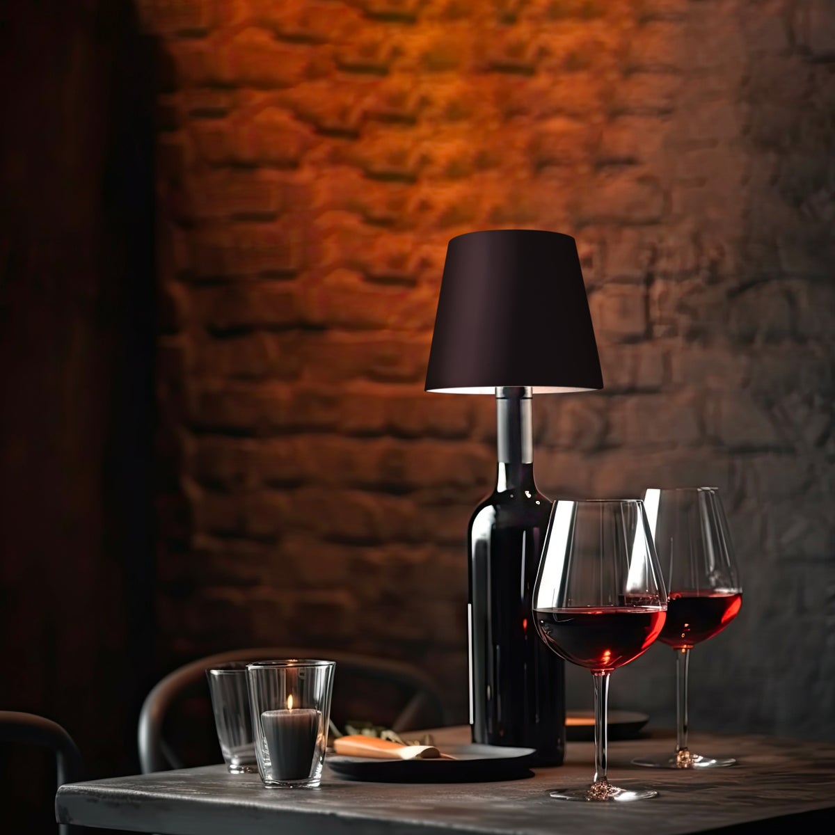 LED 2-in-1 lamp: tafellamp en flessenlamp in één, zwart, draadloos, dimbaar, USB oplaadbaar, voor bevestiging aan flessen of als tafellamp voor thuis, restaurants, hotels, bars