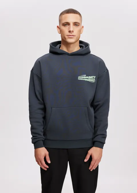 Hoodie met print community driven grijs (GRS.CHA)