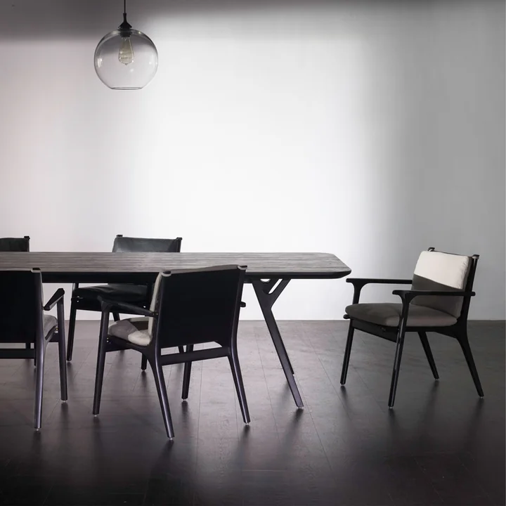 Stellar Works - Rén Dining Armchair, Eiche schwarz / schwarz