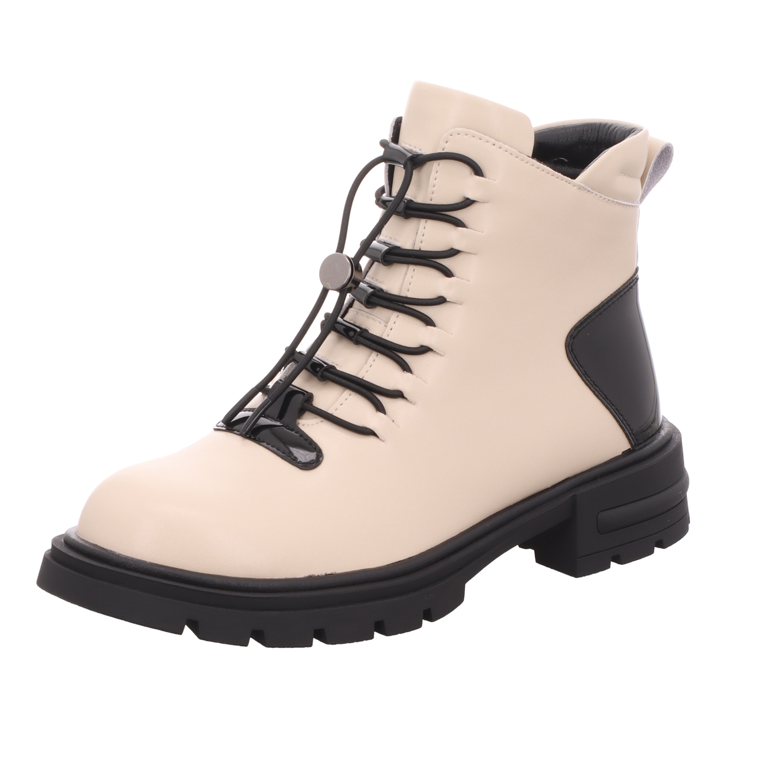 2GO Fashion Damen-Stiefelette Beige-Schwarz