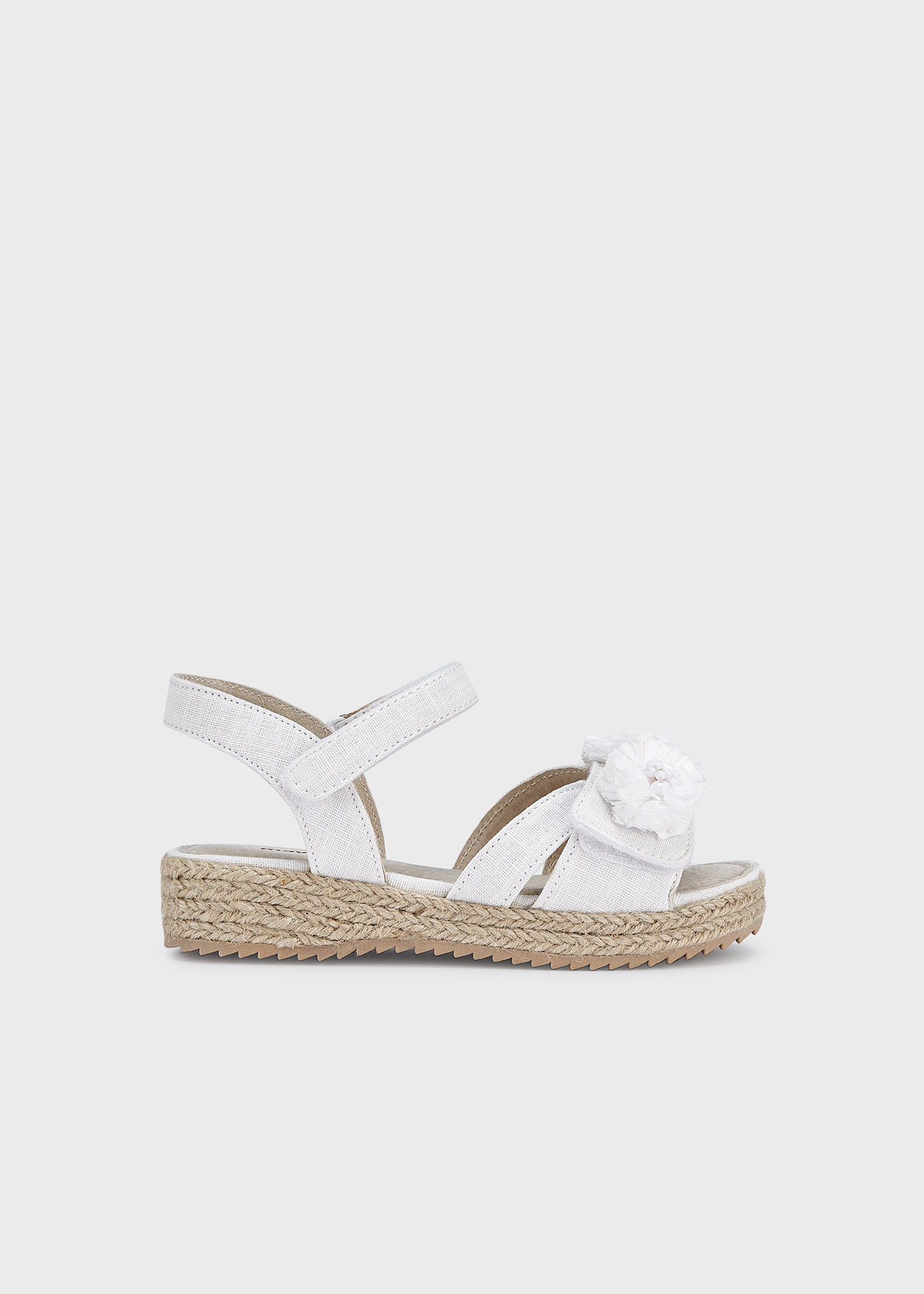 Sandália espadrille com estampa floral para menina