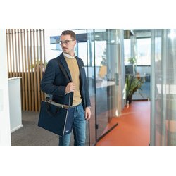 Sacoche en feutre Desk Sharing Bag Bicolor M, bleu