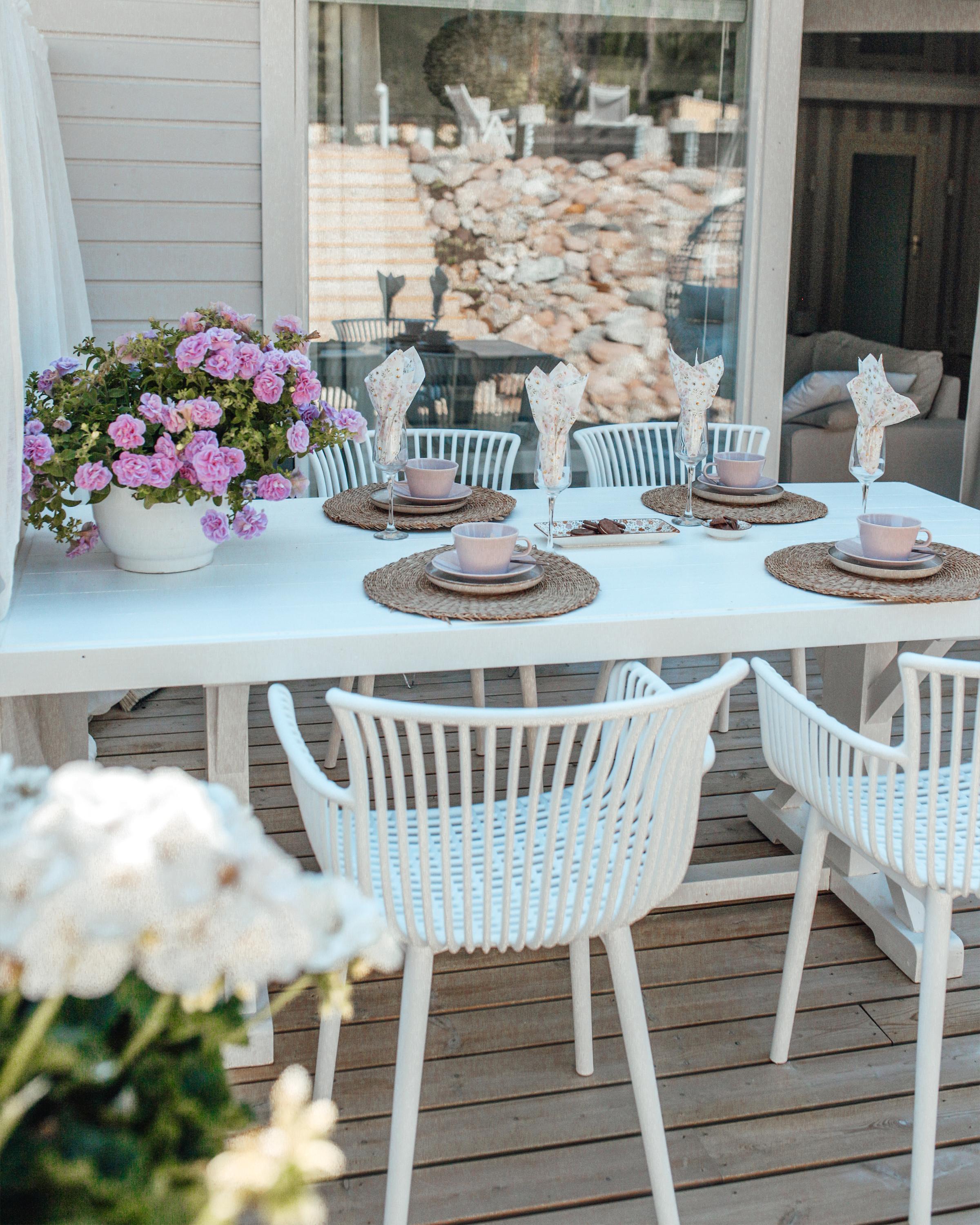 Set van 4 tuinstoelen PESARO Wit