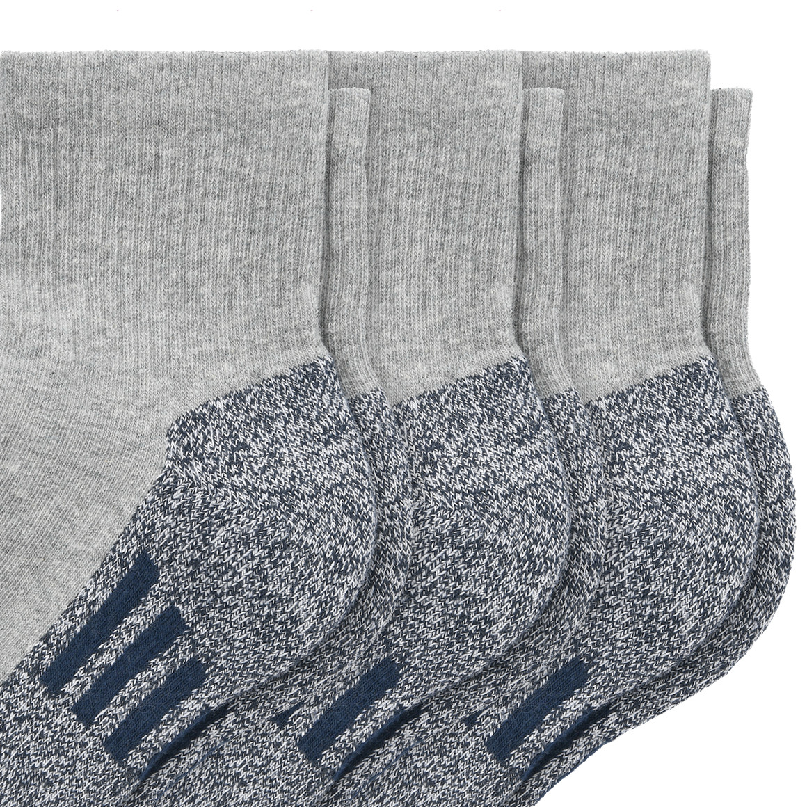 VanVaan 3 Paar Herren Trekking-Socken mit Kurzschaft hellgrau