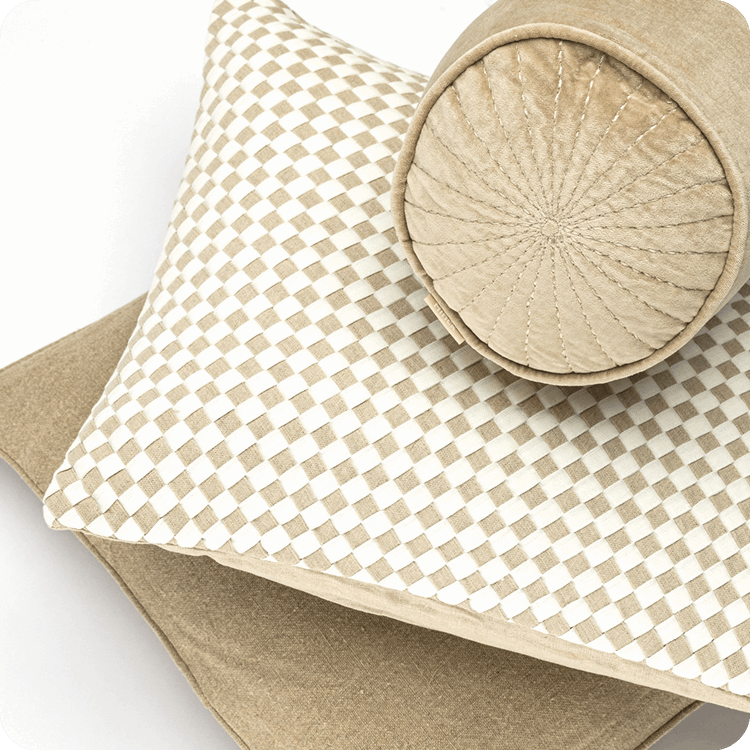 Kussen velours Bolster cognac