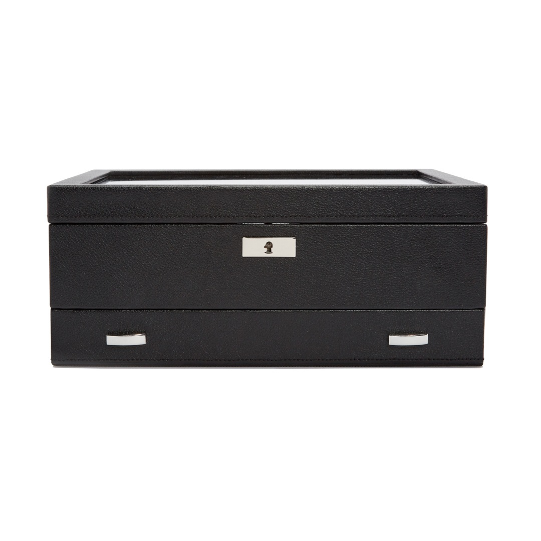 Wolf 1834 Viceroy 10er Uhrenbox mit Schubladen Schwarz