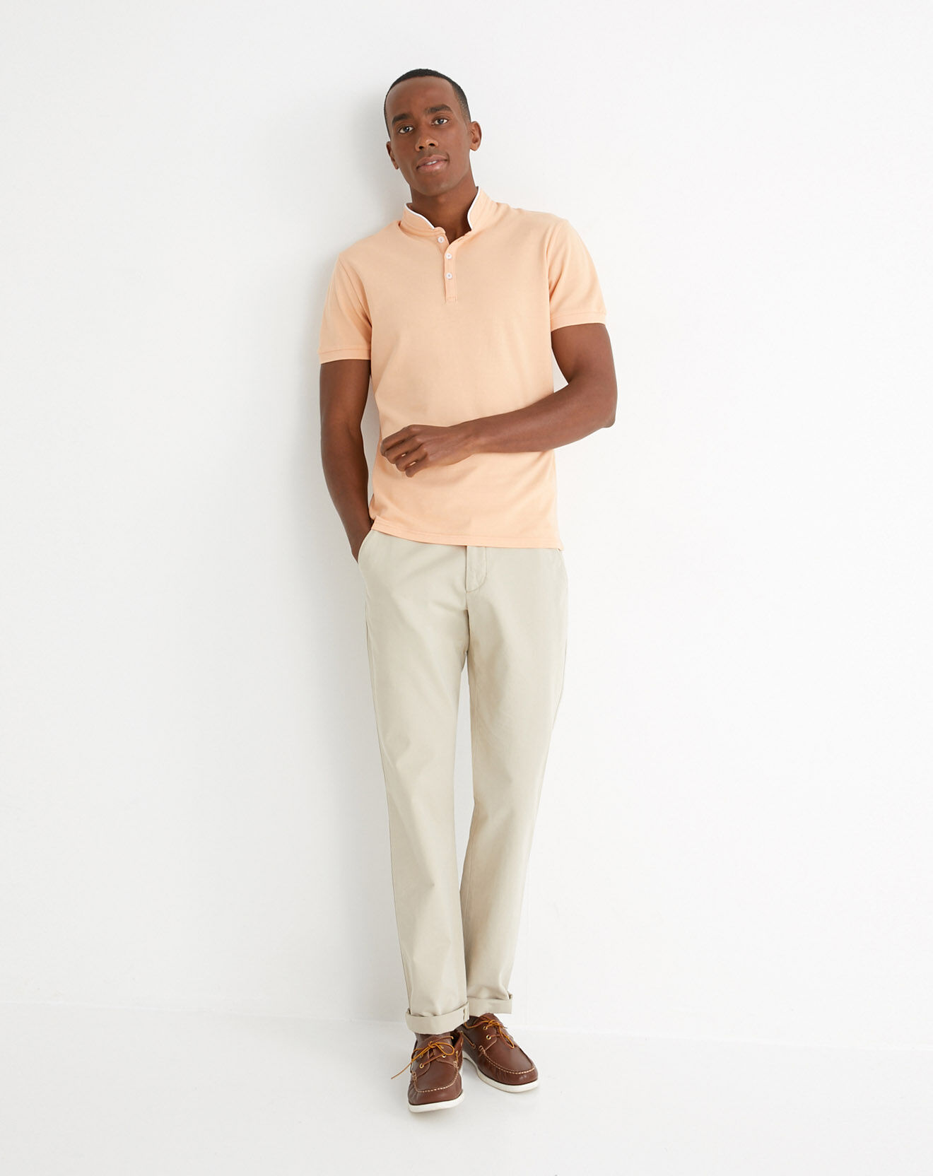 Cyrillus Polo en maille piquée Victor orange clair