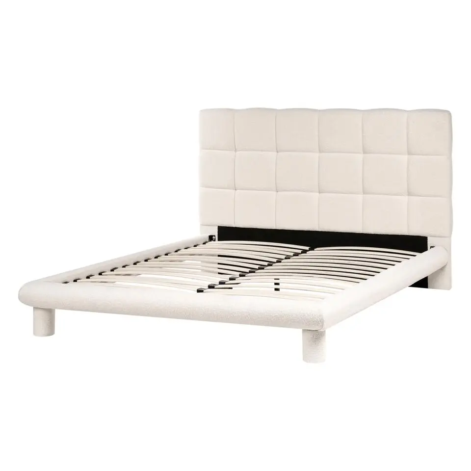 CRESSAT - Tweepersoonsbed - Off-white - 140 x 200 cm - Bouclé