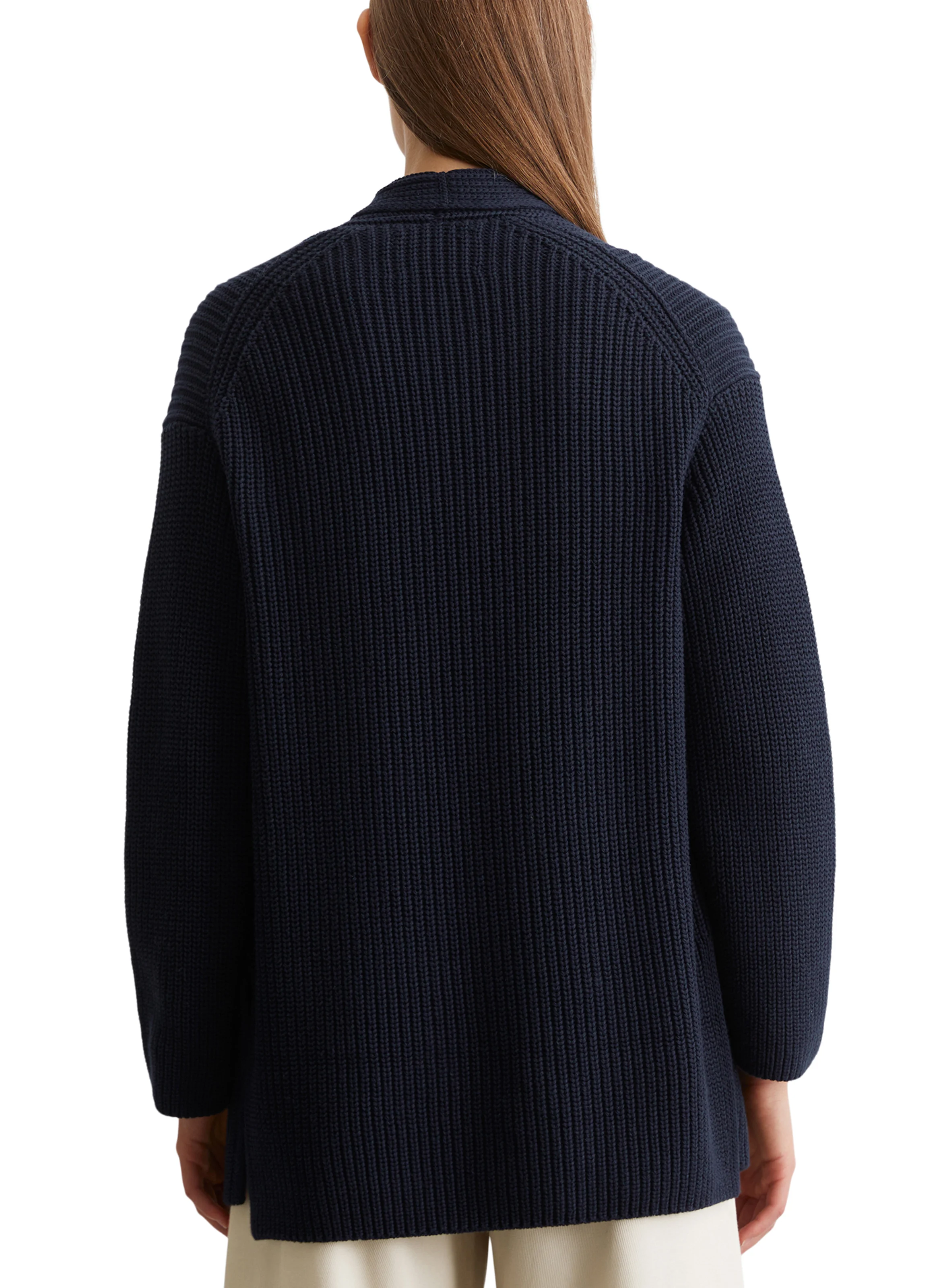 Cardigan loose en coton| Bleu