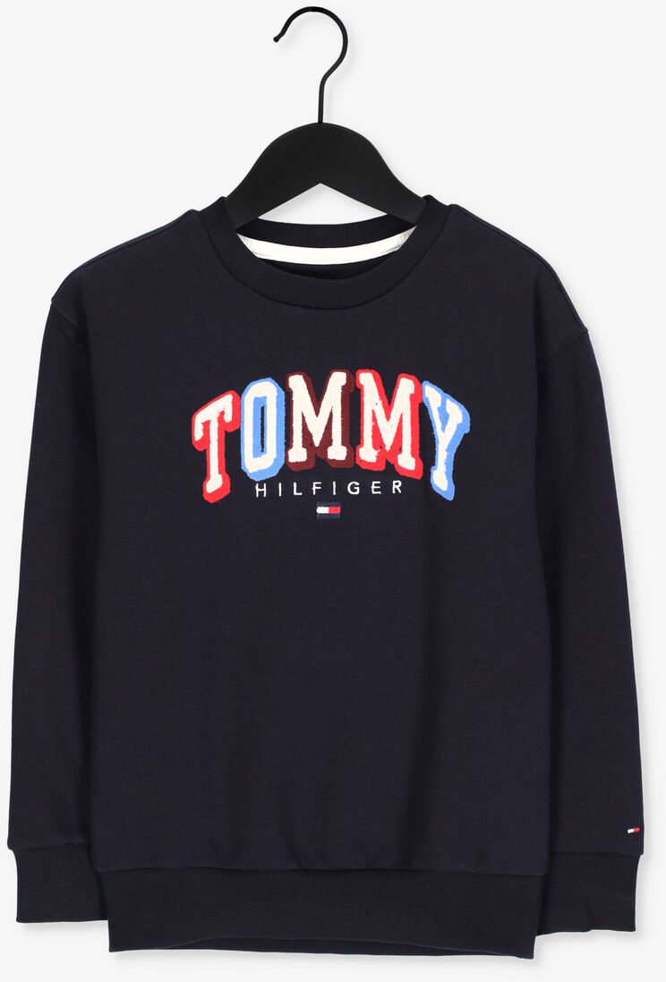 TOMMY HILFIGER blauwe tommy hilfiger trui tommy fun varsity sweatshirt