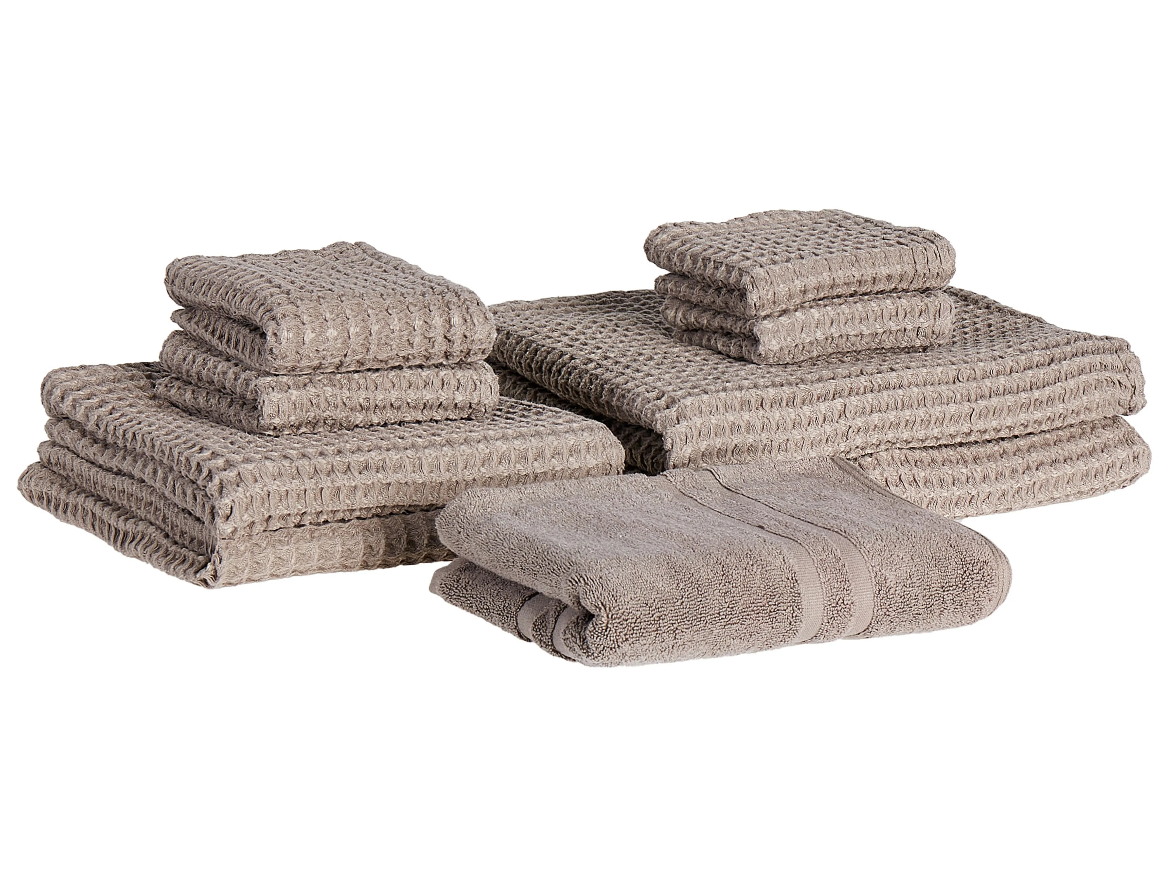9-delige handdoekset AREORA Katoen Taupe