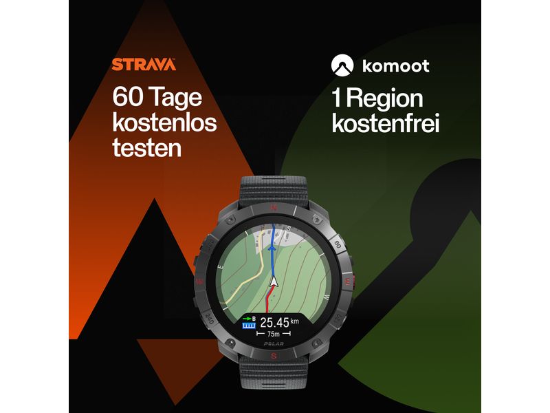 POLAR GPS-Sportuhr Grit X2 PRO Titan Braun Sportuhr mit optischer Pulsmessung und Smartwatch-Navigation