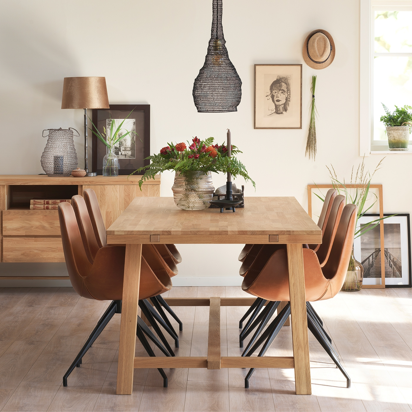 Eettafel Brooklyn Donkerbruin verlengbaar 220 x 95 cm