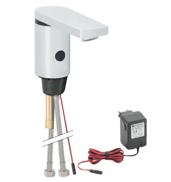 Geberit Hytronic 86 1-gats wastafelkraan koud en warm water zonder mengknop chroom