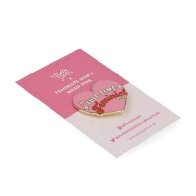 Full Time Feminist Heart Shaped Pin Badge