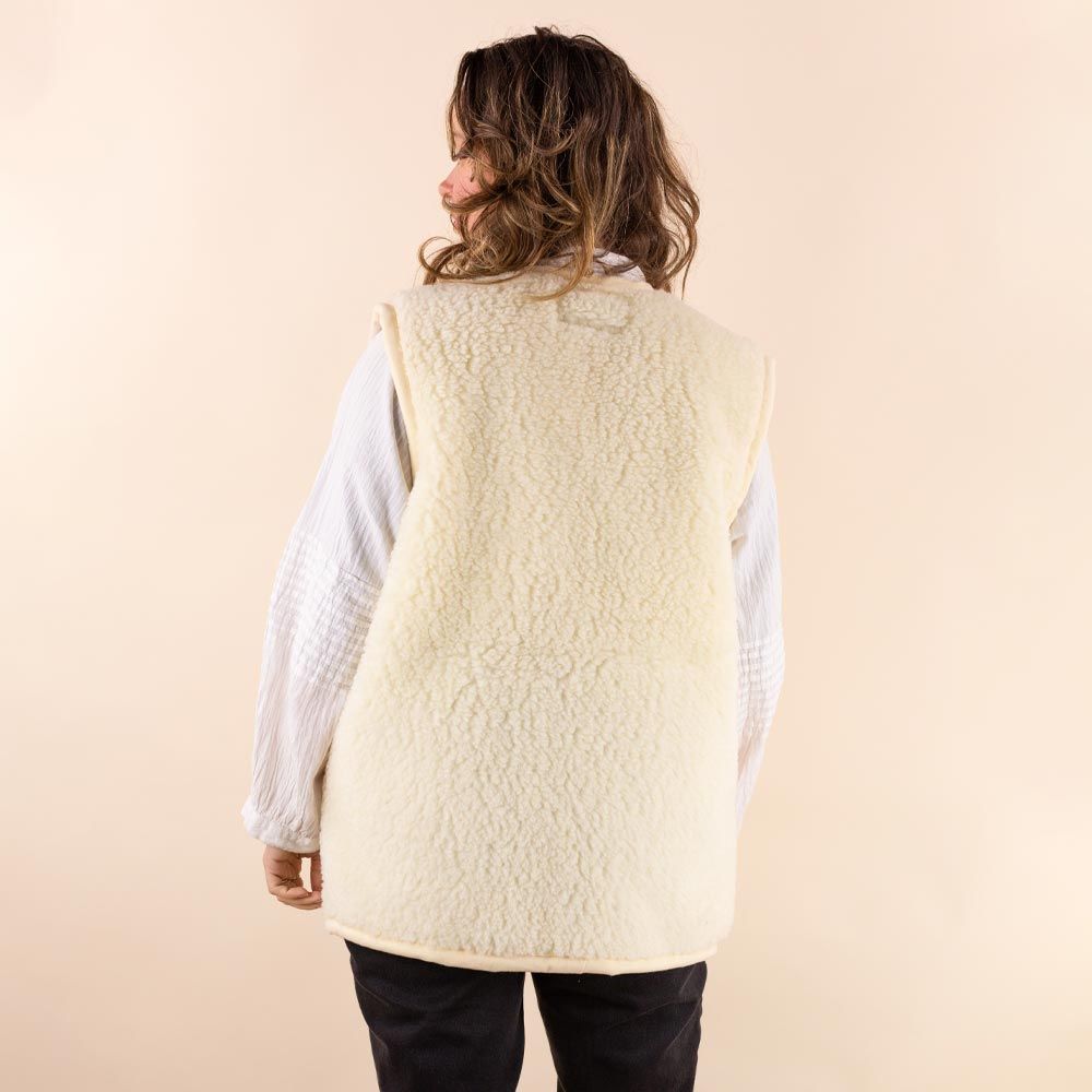 Moonrise dames wollen vest Juna beige - roze