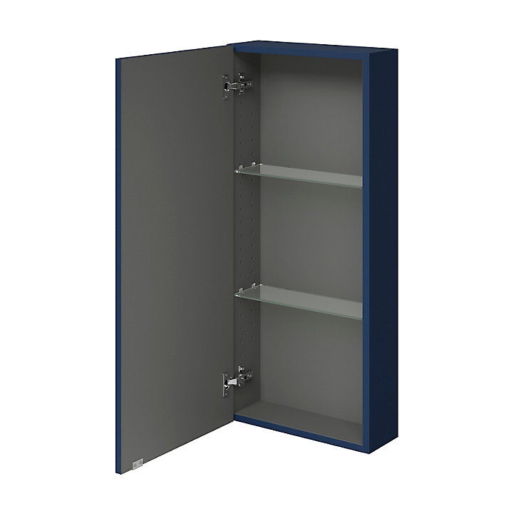 Armoire de salle de bains faible profondeur GoodHome Imandra bleu nuit mat L. 40 x H. 90 x P. 15 cm